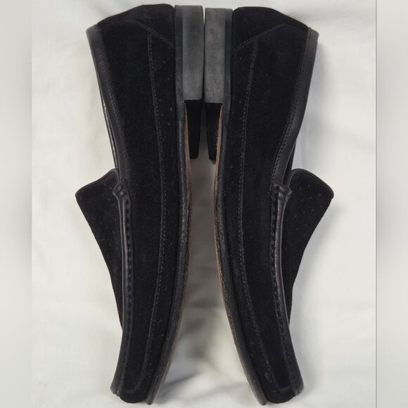 Renzo Favero Mens Black Perforated Suede Loafers 8.5 main image 7